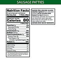MorningStar Farms Meatless Sausage Patties Plant Based Protein Original 6 Count - 8 Oz  - Image 3