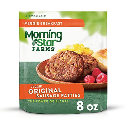 MorningStar Farms Meatless Sausage Patties Plant Based Protein Original 6 Count - 8 Oz  - Image 2