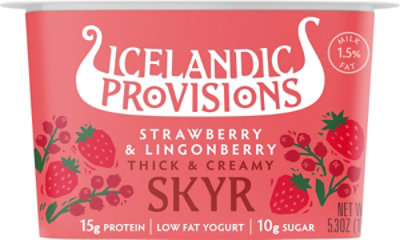 Icelandic Provisions Strawberry & Lignonberry Icelandic Skyr - 5.3 Oz - Image 2