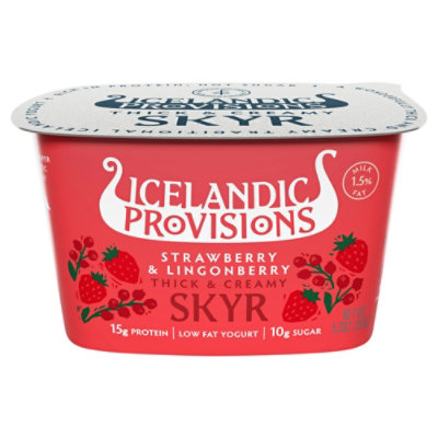 Icelandic Provisions Strawberry & Lignonberry Icelandic Skyr - 5.3 Oz