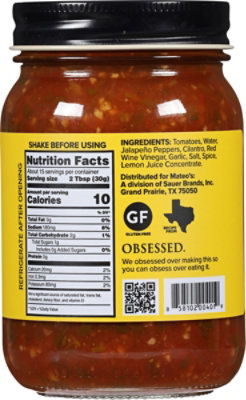 Mateos Gourmet Salsa Medium Jar - 16 Oz - Image 5