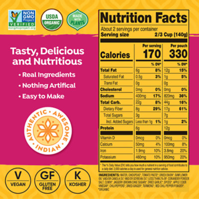 Tasty Bite Organic Channa Masala Spiced Chickpea Curry - 10 Oz - Image 4