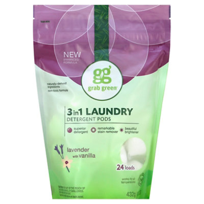 Grab Green Laundry Detergent Pods 3 In 1 Lavender With Vanilla 24 Count - 15.2 Oz