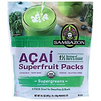 Sambazon Organic Superfruit Packs Supergreens Acai - 4-3.5 Oz - Image 3