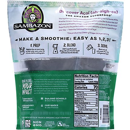 Sambazon Organic Superfruit Packs Supergreens Acai - 4-3.5 Oz - Image 6