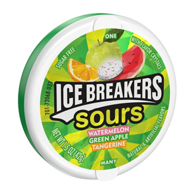 Ice Breakers Sours Assorted Fruit Flavored Sugar Free Mints Tin - 1.5 Oz - Image 1