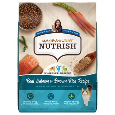 Rachael Ray Nutrish Dry Cat Food Super Premium Real Salmon & Brown Rice Recipe - 6 Lb