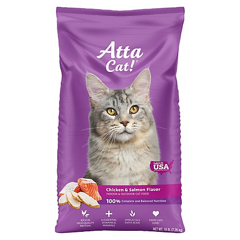 Atta Cat Dry Cat Food Chicken and Salmon - 16 Lb