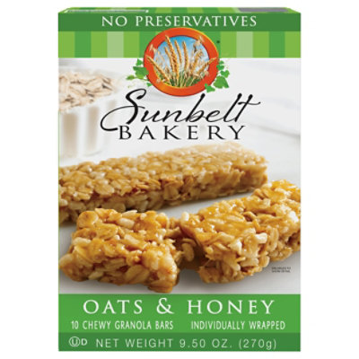 Sunbelt Bakery Granola Bars Chewy Oats & Honey - 10 Count
