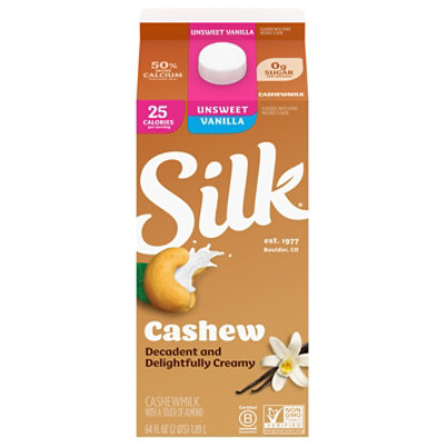 Silk Unsweetened Vanilla Cashew Milk - 0.5 Gallon