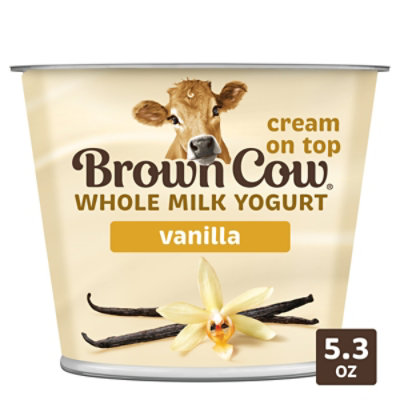 Brown Cow Cream Top Yogurt Whole Milk Vanilla - 5.3 Oz