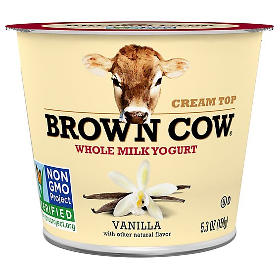 Brown Cow Cream Top Yogurt Whole Milk Vanilla - 5.3 Oz