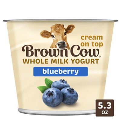 Brown Cow Cream Top Yogurt Whole Milk Blueberry - 6 Oz