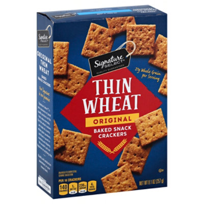 Signature SELECT Crackers Baked Snack Thin Wheat Original - 9.1 Oz