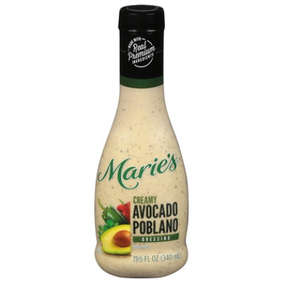 Maries Salad Dressing Real Premium Non Gmo Oil Creamy Avocado Poblano - 11.5 Fl. Oz. - Image 3