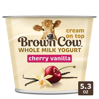 Brown Cow Cream Top Yogurt Whole Milk Cherry Vanilla - 5.3 Oz