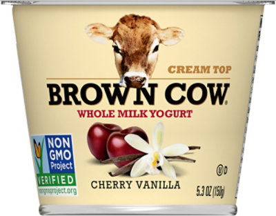 Brown Cow Cream Top Yogurt Whole Milk Cherry Vanilla - 5.3 Oz - Image 2