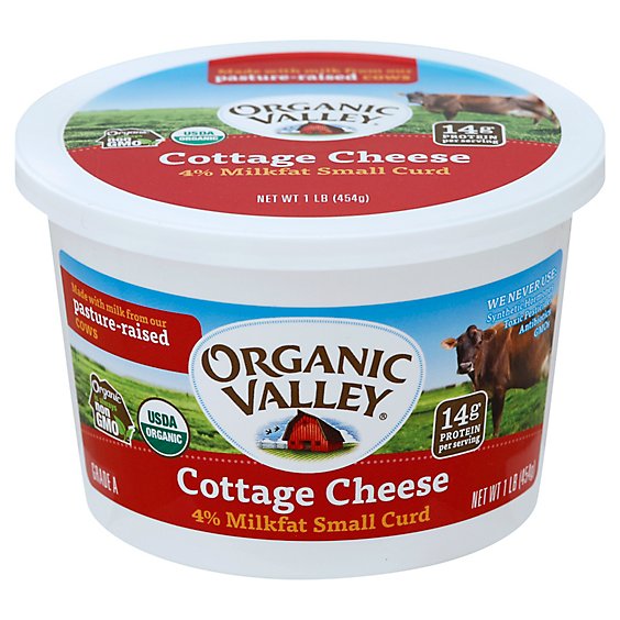 Organic Valley Cheese Organic Cottage Small Curd 4% Milkfat - 1 Lb