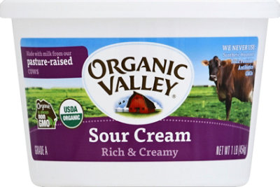 Organic Valley Sour Cream Rich & Creamy - 1 Lb - Image 1