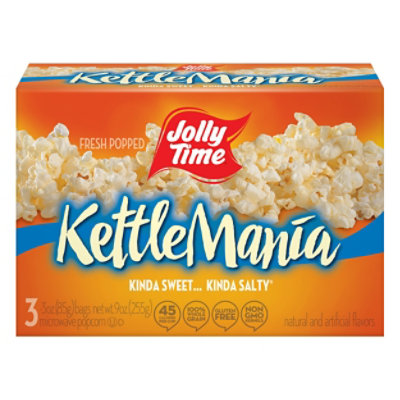 JOLLY TIME Microwave Popcorn KettleMania Sweet & Salty - 3-3.5 Oz