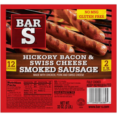 Bar-S Sausage Bacon Swiss Skinless - 32 Oz - Image 2