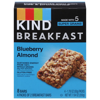 KIND Breakfast Breakfast Bars Blueberry Almond - 4-1.8 Oz
