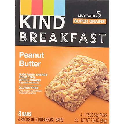 KIND Breakfast Breakfast Bars Peanut Butter - 4-1.8 Oz - Image 2