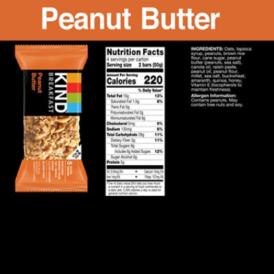 KIND Breakfast Breakfast Bars Peanut Butter - 4-1.8 Oz - Image 2