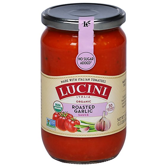Lucini Sauce Organic Marinara Roasted Garlic Jar - 25.5 Oz