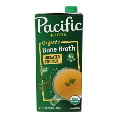 Pacific Foods Organic Unsalted Chicken Bone Broth - 32 Oz - Image 1