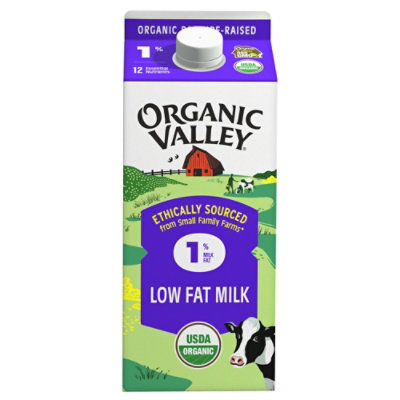Organic Valley Organic Milk Lowfat 1% - 1 Half Gallon