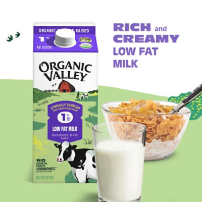 Organic Valley Organic Milk Lowfat 1% - 1 Half Gallon - Image 3