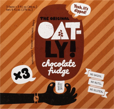 Oatly Chocolate Fudge Frozen Dessert Bar - 3 Count - Image 2