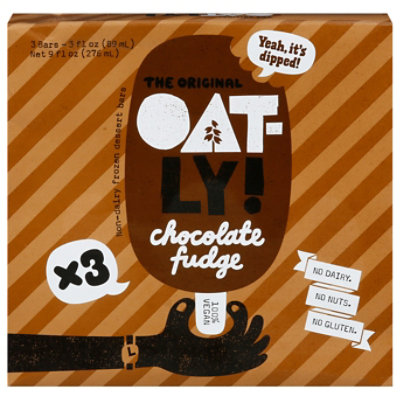 Oatly Chocolate Fudge Frozen Dessert Bar - 3 Count