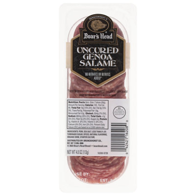 Boars Head Salame Genoa Salame Sliced - 4 Oz - Image 1