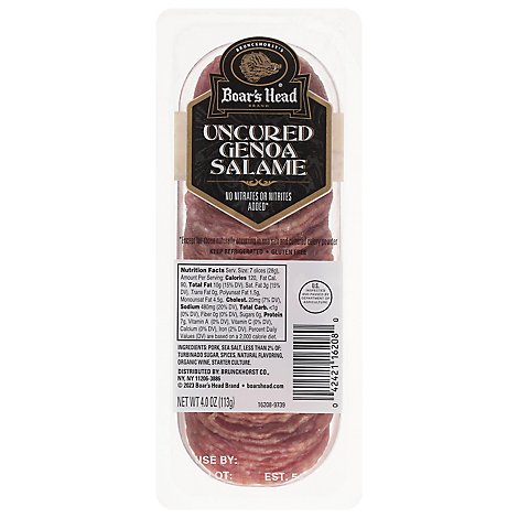 Boars Head Salame Genoa Salame Sliced - 4 Oz