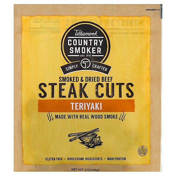 Tillamook Country Smoker Steak Cuts Smoked & Dried Beef Teriyaki - 3 Oz