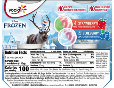 Yoplait Yogurt Low Fat Disney Frozen Blueberry Strawberry Value Pack - 8-4 Oz - Image 6