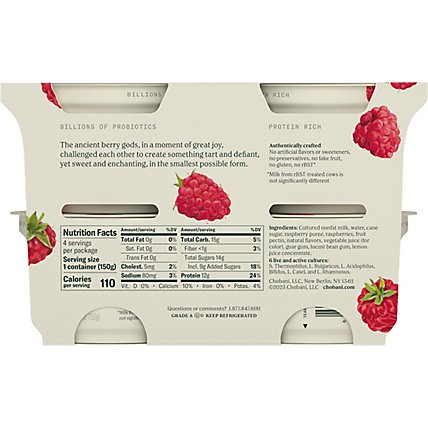 Chobani Yogurt Greek Nonfat Fruit On The Bottom Raspberry - 4-5.3 Oz - Image 6