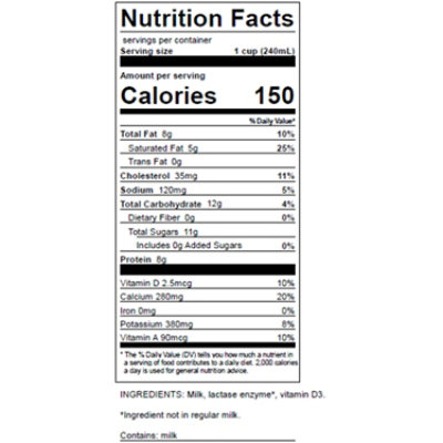 DairyPure Whole Milk Lactose Free - 0.5 Gallon - Image 1