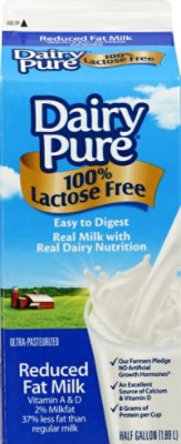 DairyPure Milk Lactose Free Reduced Fat 2% - 1 Half Gallon - Image 3