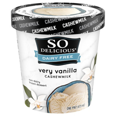 So Delicious Frozen Dessert Dairy Free Cashew Milk Very Vanilla - 1 Pint