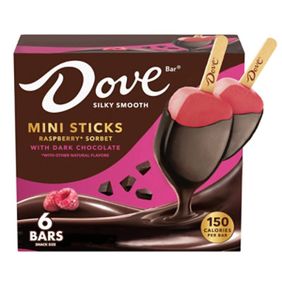 Dove Dark Chocolate Raspberry Sorbet Snack Bars - 6-2.10 Fl. Oz