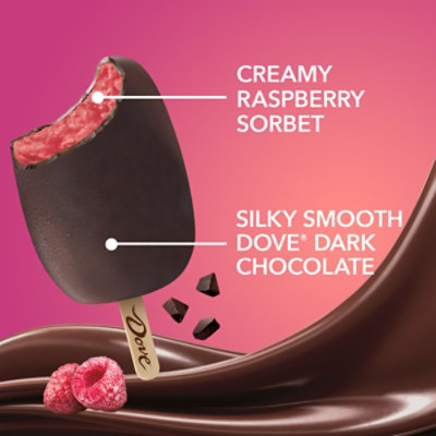 Dove Dark Chocolate Raspberry Sorbet Snack Bars - 6-2.10 Fl. Oz. - Image 2