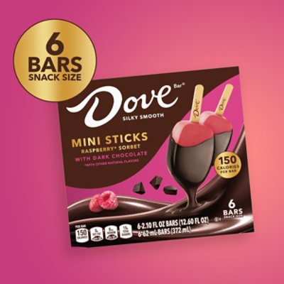 Dove Dark Chocolate Raspberry Sorbet Snack Bars - 6-2.10 Fl. Oz. - Image 3