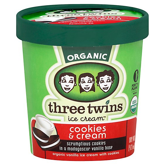 Three Twins Cookies & Cream Ice Cream Og - 1 Pint