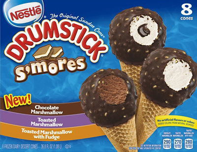 Drumstick Frozen Dairy Dessert Cones SMores 8 Count - 36.8 Fl. Oz.