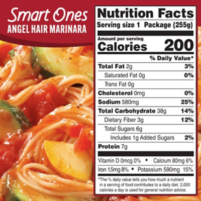 Smart Ones Angel Hair Pasta Marinara with Spinach & Zucchini Frozen Meal Box - 9 Oz - Image 8