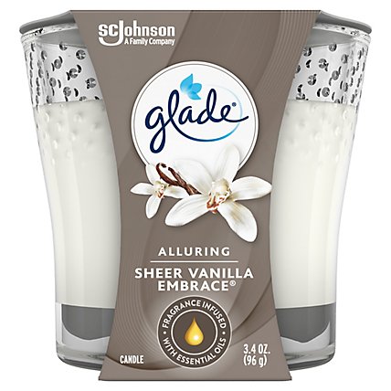 Glade Sheer Vanilla Embrace Fragrance Infused With Essential Oils 1 Wick Candle - 3.4 Oz - Image 2