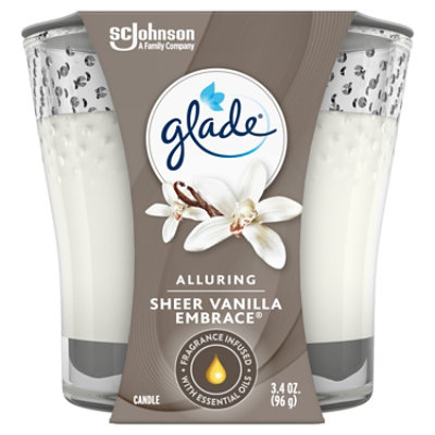 Glade Jar Candle Air Freshener Sheer Vanilla Embrace 3.4 oz